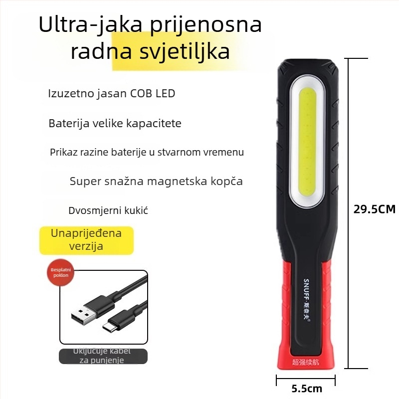 Napajano LED svjetlo za popravak automobila, COB+CPE, 350+ lm, magnetska baza, 4-7 h trajanje osvjetljenja