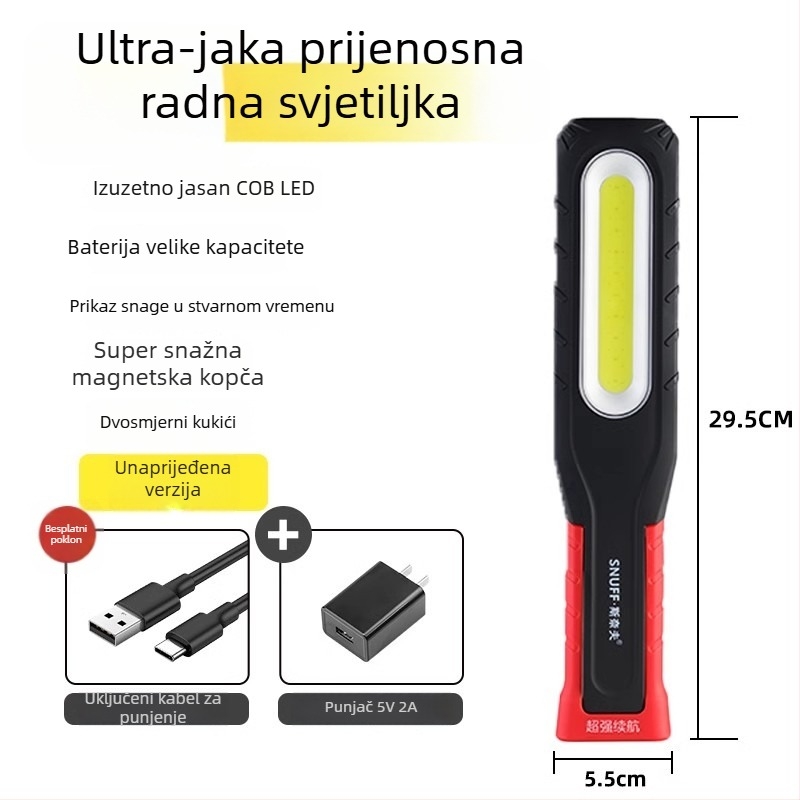 Napajano LED svjetlo za popravak automobila, COB+CPE, 350+ lm, magnetska baza, 4-7 h trajanje osvjetljenja