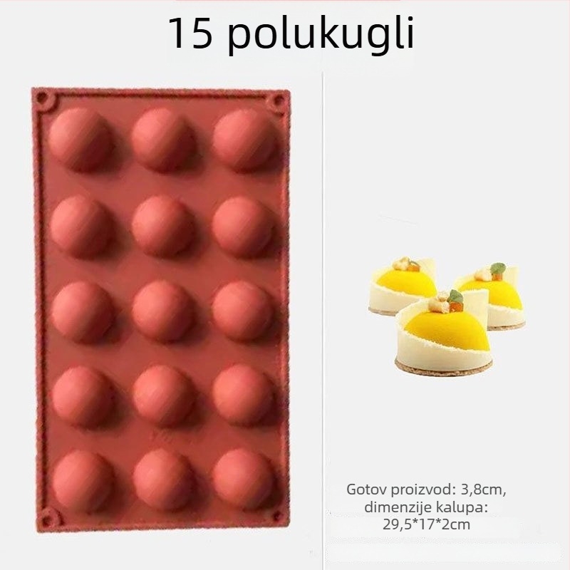 Silikonski kalupi za pečenje s različitim kuglastim i polukružnim oblicima – materijal: silikon; kategorija: kalupi za pečenje/torte; stil: moderni minimalistički; pakiranje: pojedinačno