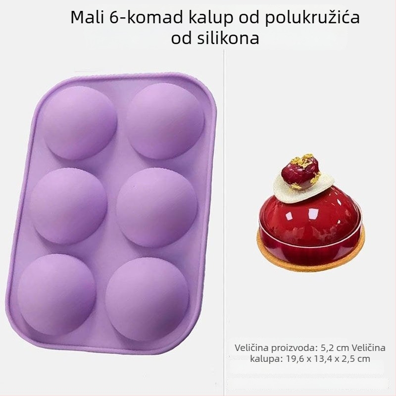 Silikonski kalupi za pečenje s različitim kuglastim i polukružnim oblicima – materijal: silikon; kategorija: kalupi za pečenje/torte; stil: moderni minimalistički; pakiranje: pojedinačno