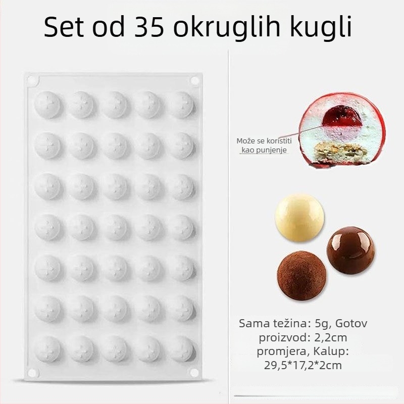 Silikonski kalupi za pečenje s različitim kuglastim i polukružnim oblicima – materijal: silikon; kategorija: kalupi za pečenje/torte; stil: moderni minimalistički; pakiranje: pojedinačno