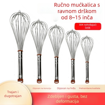 Ručni mikser za jaja od 304 nehrđajućeg čelika, okrugla drška, Hongping marka, modern minimalistički stil