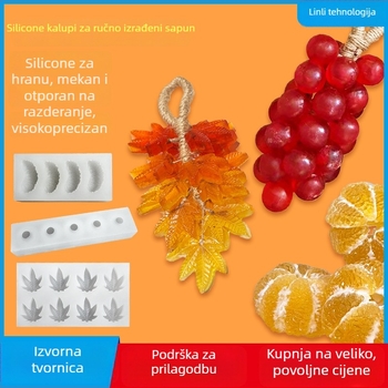 Lin Li Pravokutna silikonska forma za sapun s dizajnom grožđa i jagoda