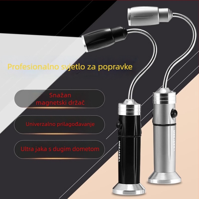LED radna svjetiljka s fleksibilnom cijevi, Ledora čip, punjiva, podesivi fokus, tijelo od aluminijske legure, ≤100 lm