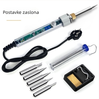 Električno lemilo s konstantnom temperaturom, podesivom temperaturom, unutarnjim grijanjem, kućište od nehrđajućeg čelika, namijenjeno za konektore i posebno zavarivanje žica