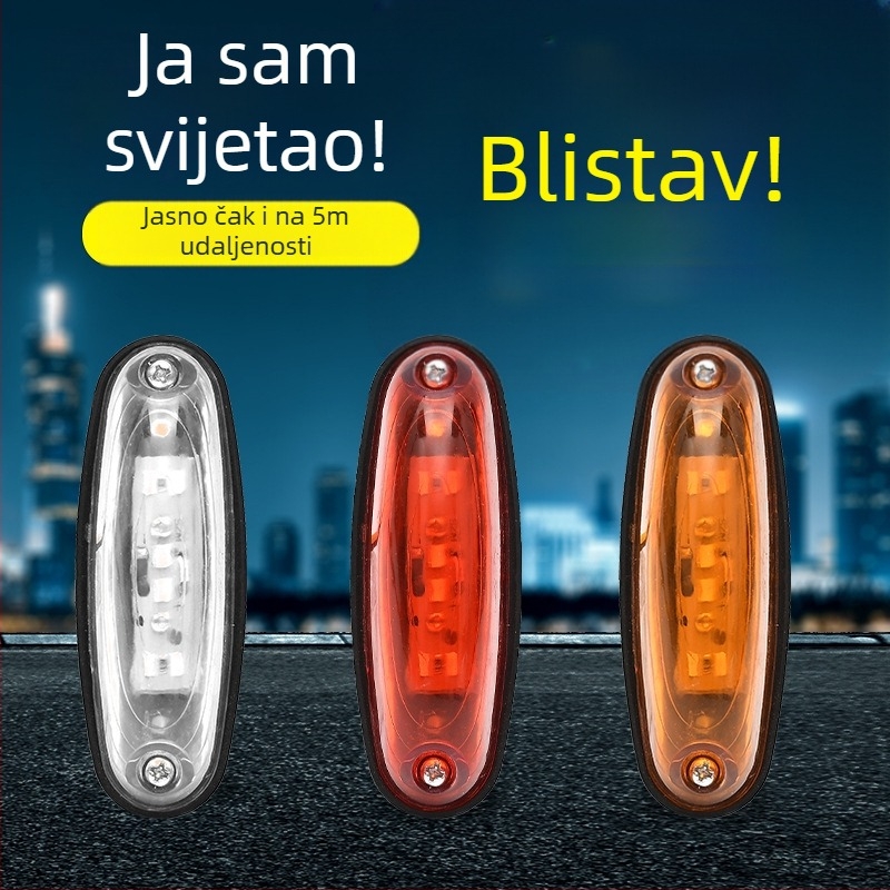 LED 24V bočna svjetiljka za kamione i prikolice – elektroničko konturno svjetlo, trajanje 5000 h, prilagodljivo