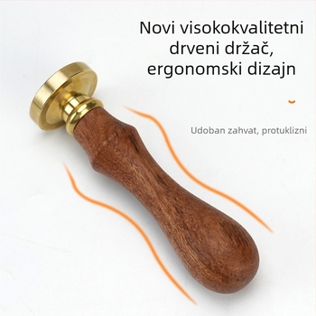 Stroj za toplinsko pečatiranje i zatvaranje folije za termičku redukciju, s drvenom ručkom, bakrenom glavom te četvrtastim ili kružnim voskom žigovima