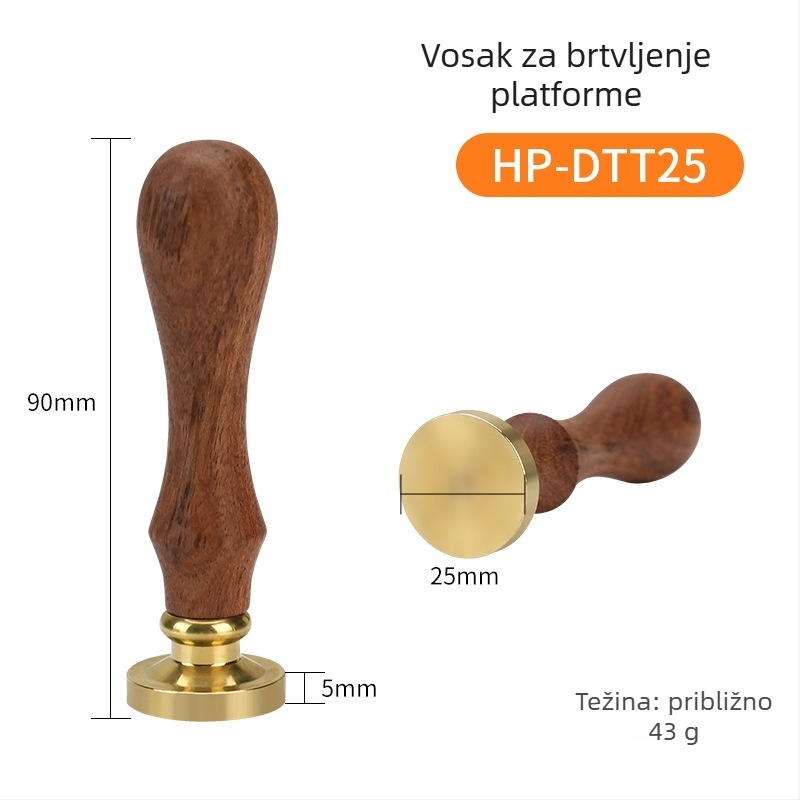 Stroj za toplinsko pečatiranje i zatvaranje folije za termičku redukciju, s drvenom ručkom, bakrenom glavom te četvrtastim ili kružnim voskom žigovima