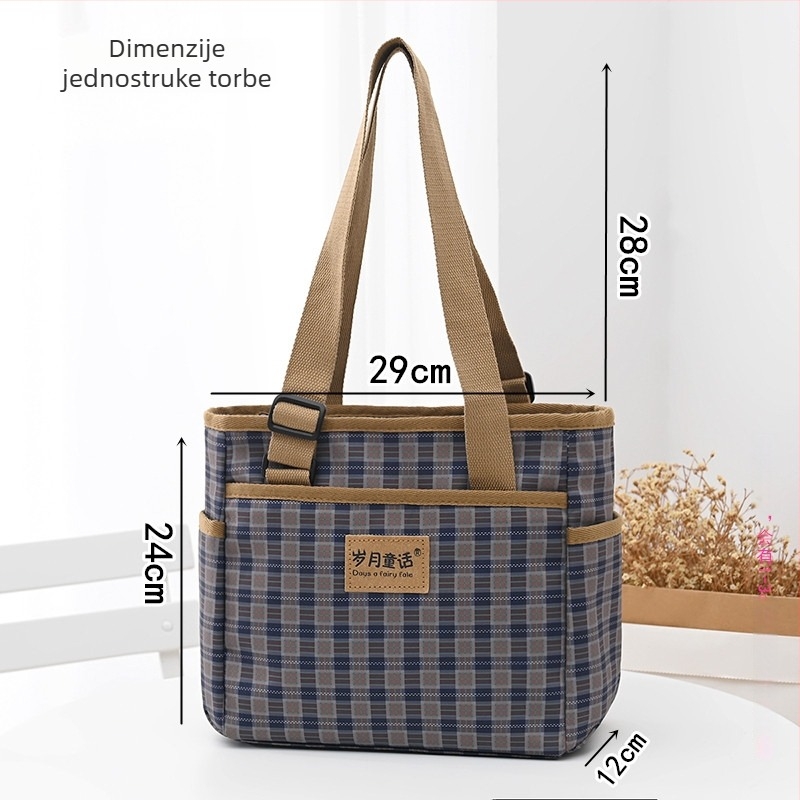 Unisex casual torba za svakodnevnu upotrebu, svilenkasti cvjetni materijal, podstava Oxford, vodoravna kvadratna forma, skriveni džep sa zatvaračem