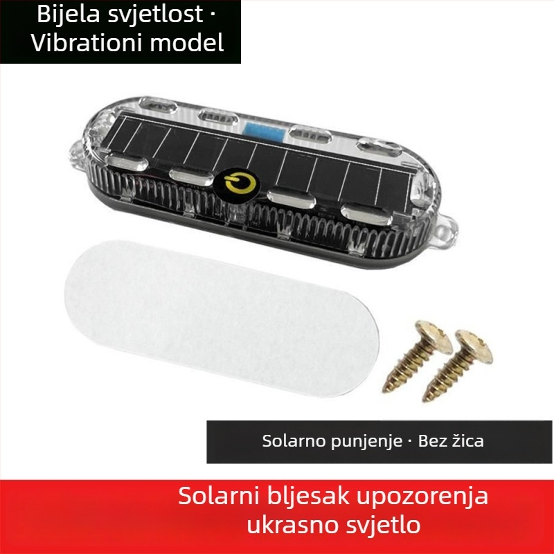Solarno upozoravajuće strob svjetlo za automobile i kamione – vodootporno, model Small oval solar strobe light, napon 3.7V, snaga 3W, materijal PC LED solar