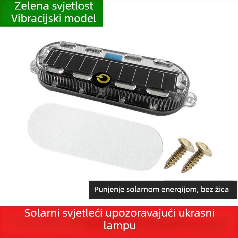 Solarno upozoravajuće strob svjetlo za automobile i kamione – vodootporno, model Small oval solar strobe light, napon 3.7V, snaga 3W, materijal PC LED solar