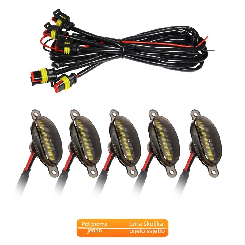 LED dnevna svjetla za masku automobila s 12 LED-ima u mreži, 12V, 20W, plastični LED, mogućnost prilagodbe