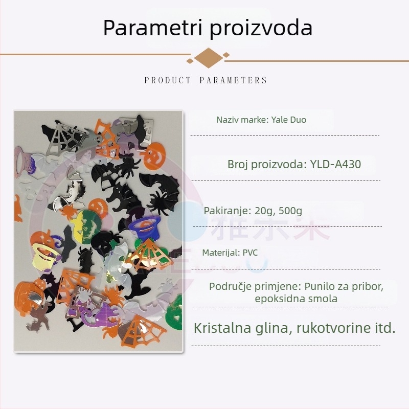 Zlatne PVC šljokice – Halloween serija, scenska kapa za kostim i DIY dodaci