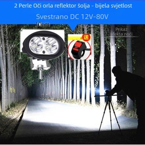 Vanjski LED reflektor za električne motocikle, bicikle i tricikle