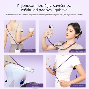 YAGEEN narukvica za telefon s podesivom duljinom, 360° rotacija, kopča za pojas protiv krađe, poliester