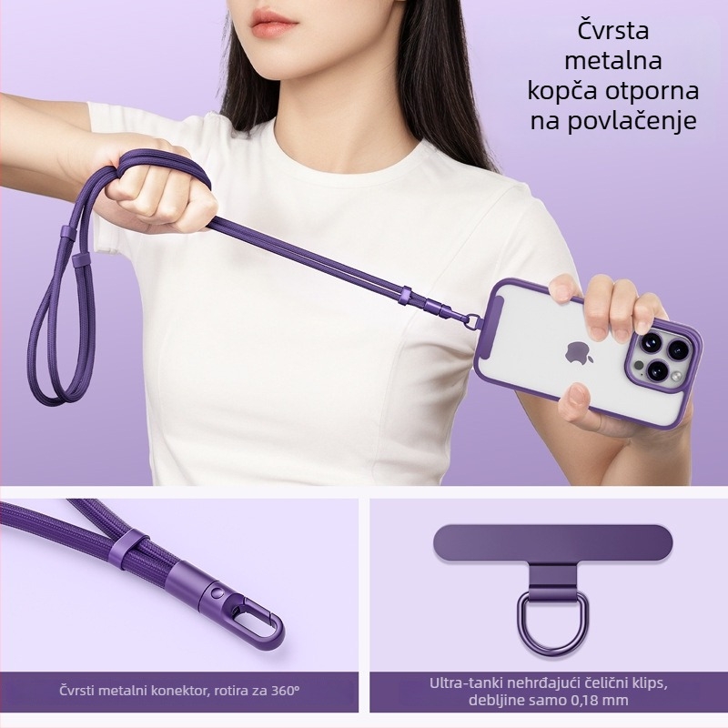 YAGEEN narukvica za telefon s podesivom duljinom, 360° rotacija, kopča za pojas protiv krađe, poliester