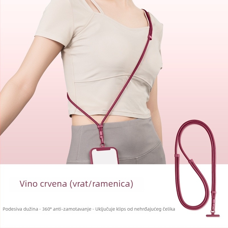 YAGEEN narukvica za telefon s podesivom duljinom, 360° rotacija, kopča za pojas protiv krađe, poliester
