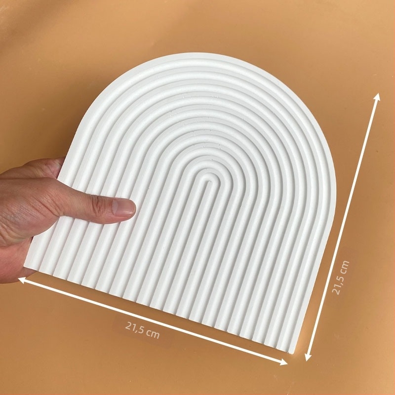 Posuda od gipsa s valovitim uzorkom, dekor za stol i zid, ručna izrada, nordijski stil