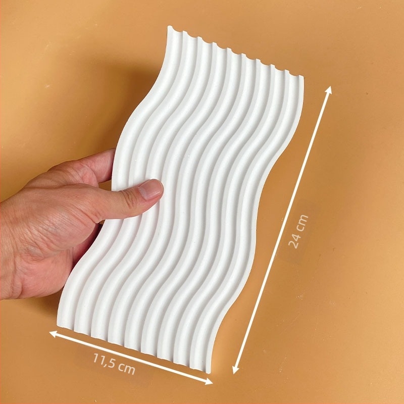 Posuda od gipsa s valovitim uzorkom, dekor za stol i zid, ručna izrada, nordijski stil