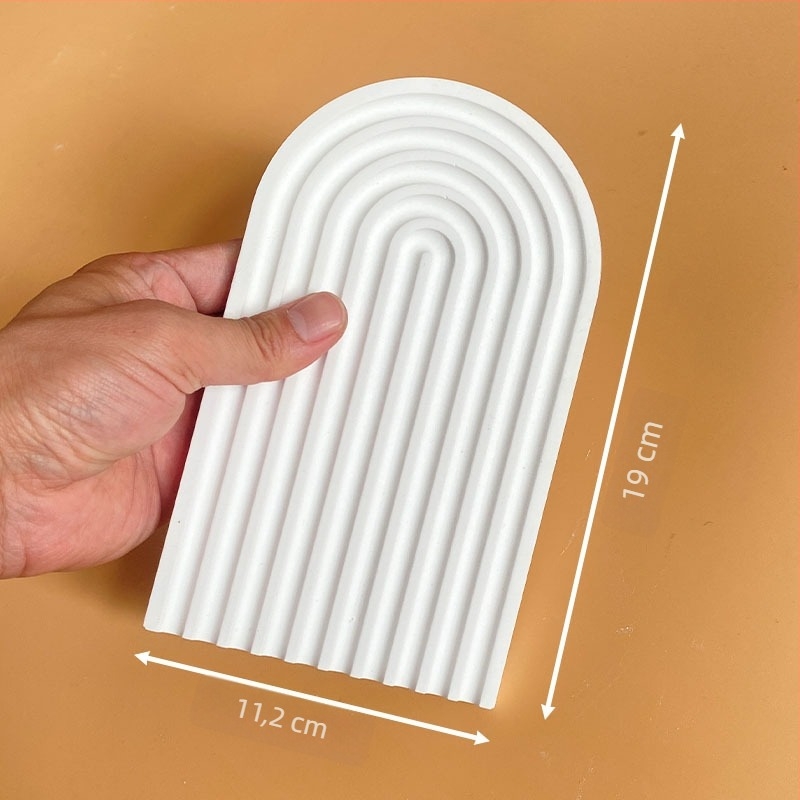 Posuda od gipsa s valovitim uzorkom, dekor za stol i zid, ručna izrada, nordijski stil