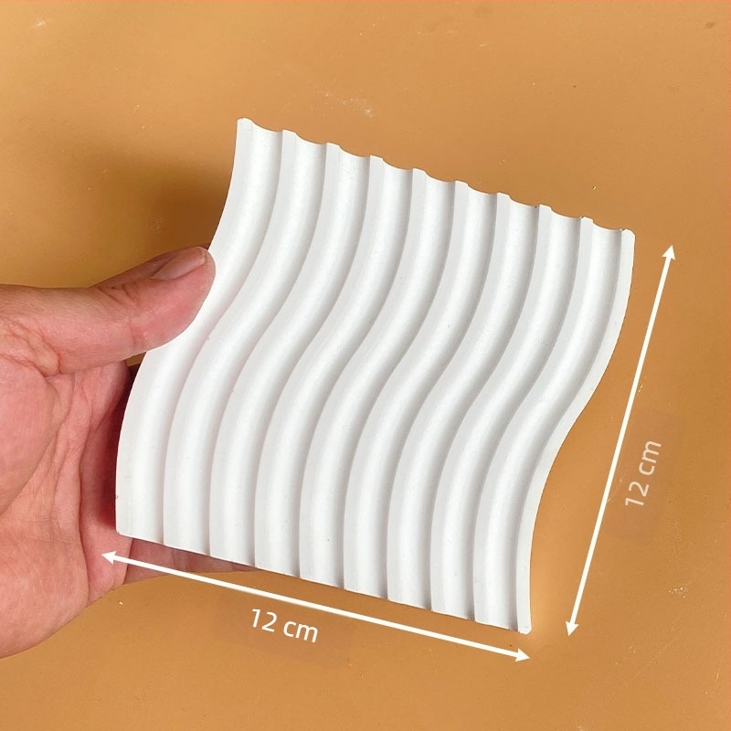 Posuda od gipsa s valovitim uzorkom, dekor za stol i zid, ručna izrada, nordijski stil