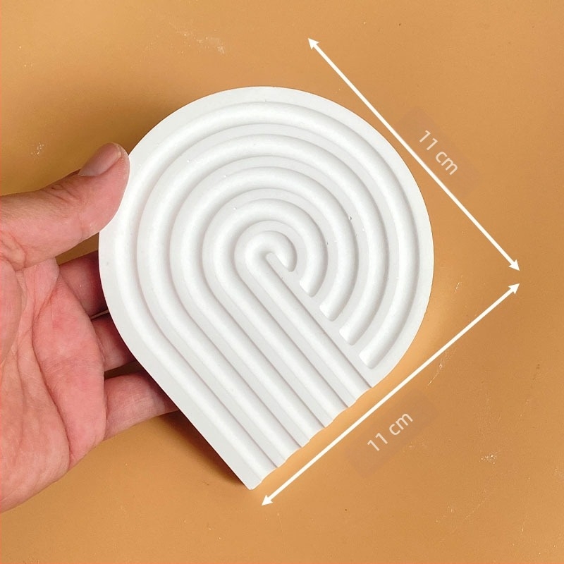 Posuda od gipsa s valovitim uzorkom, dekor za stol i zid, ručna izrada, nordijski stil