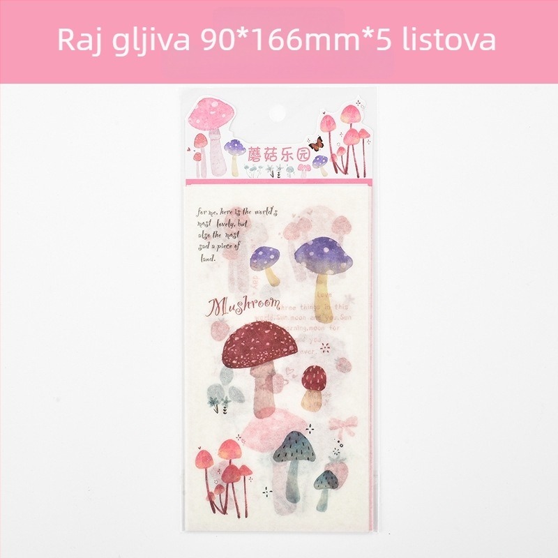 Bilježnica s papirnatim naljepnicama za dnevnik — slatki crtani motivi, model HZ0183, tisak, serija papirnatih naljepnica