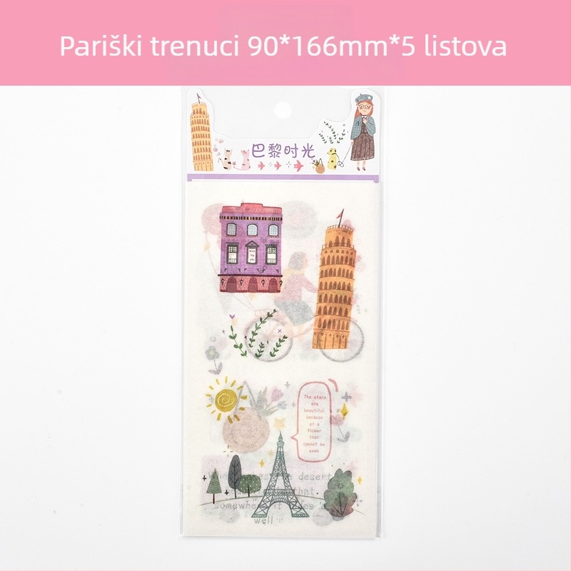 Bilježnica s papirnatim naljepnicama za dnevnik — slatki crtani motivi, model HZ0183, tisak, serija papirnatih naljepnica