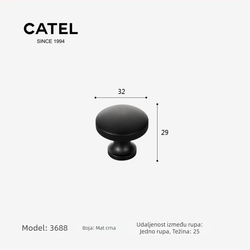 Carter 3647 – Čvrsta prilagodljiva ručka za garderobu, vrata, ormarić i ladicu od Space aluminija – moderni minimalistički stil, dugačka ručka
