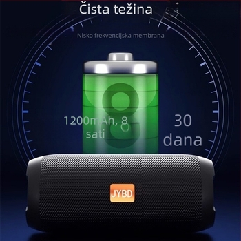 Voice of Berlin Bluetooth zvučnik sa subwooferom - IPX7 vodootporan, 100 Hz-20 kHz, SNR ≥70 dB, Bluetooth/TF/USB/AUX