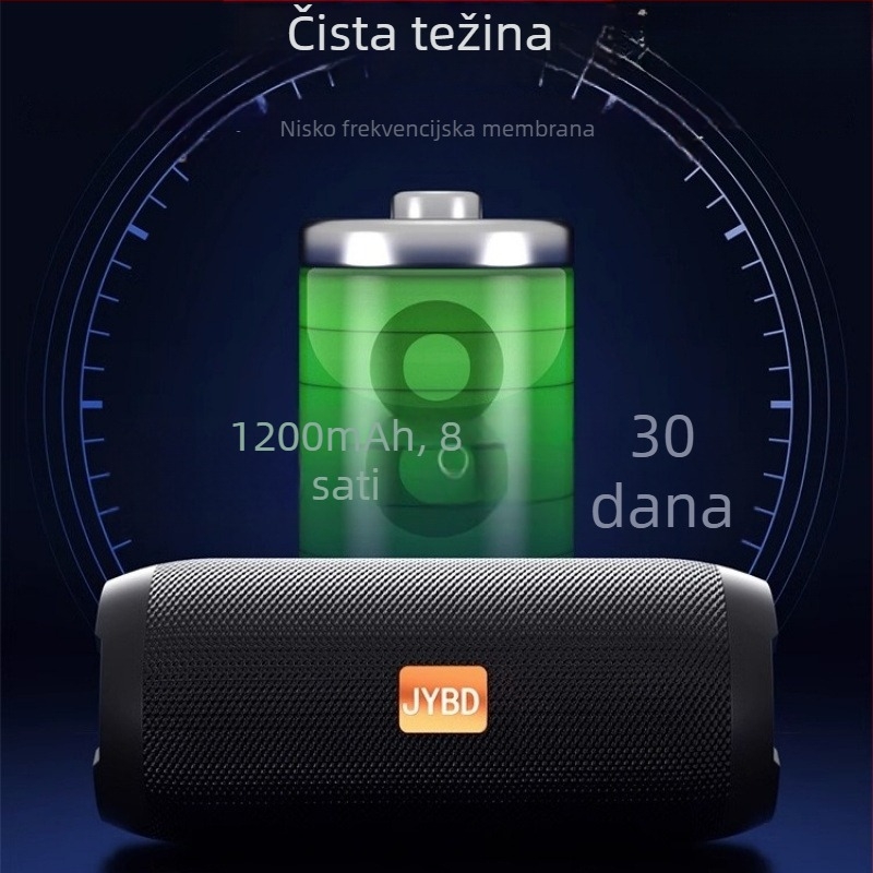 Voice of Berlin Bluetooth zvučnik sa subwooferom - IPX7 vodootporan, 100 Hz-20 kHz, SNR ≥70 dB, Bluetooth/TF/USB/AUX