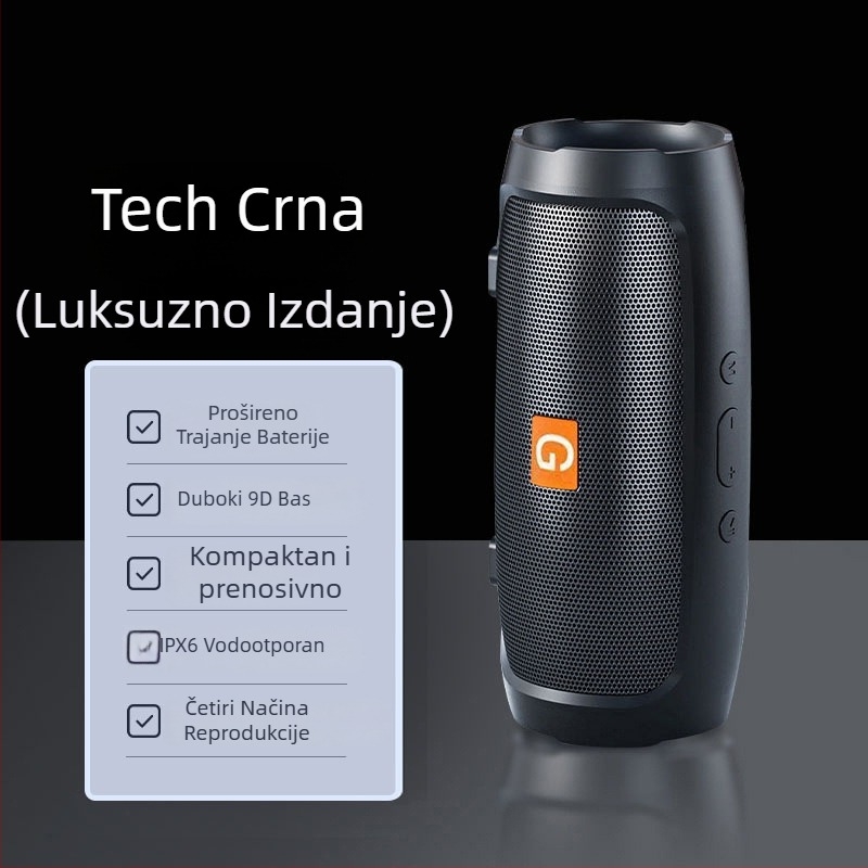 Voice of Berlin Bluetooth zvučnik sa subwooferom - IPX7 vodootporan, 100 Hz-20 kHz, SNR ≥70 dB, Bluetooth/TF/USB/AUX