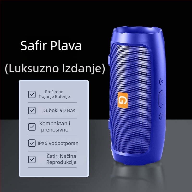 Voice of Berlin Bluetooth zvučnik sa subwooferom - IPX7 vodootporan, 100 Hz-20 kHz, SNR ≥70 dB, Bluetooth/TF/USB/AUX
