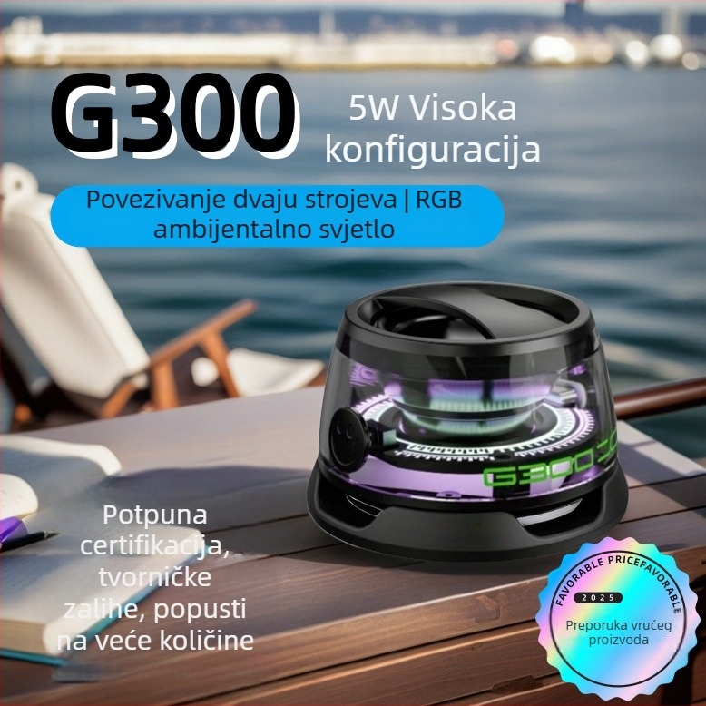 G300 Visokokvalitetni bežični Bluetooth mini zvučnik s magnetskim držačem — prenosni vanjski zvučnik