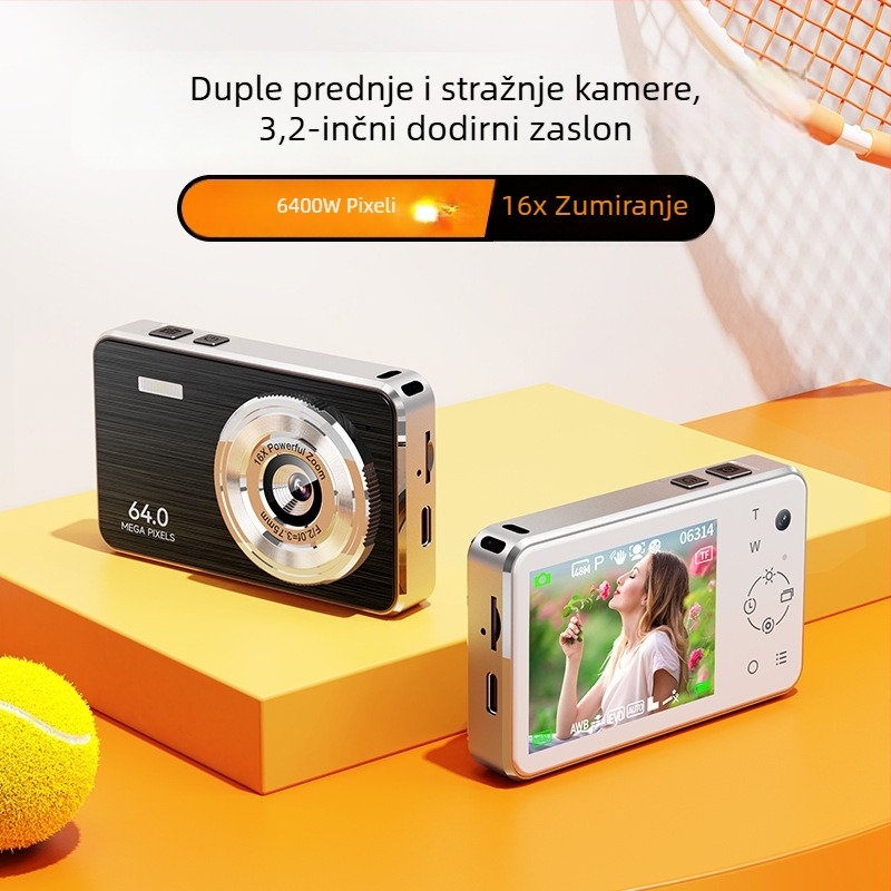 Digitalna kamera s CMOS senzorom 4,8 MP, 2,4-inčni dodirni zaslon, elektronijska stabilizacija slike, pohrana na SD karticu