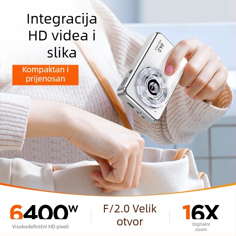 Digitalna kamera s CMOS senzorom 4,8 MP, 2,4-inčni dodirni zaslon, elektronijska stabilizacija slike, pohrana na SD karticu