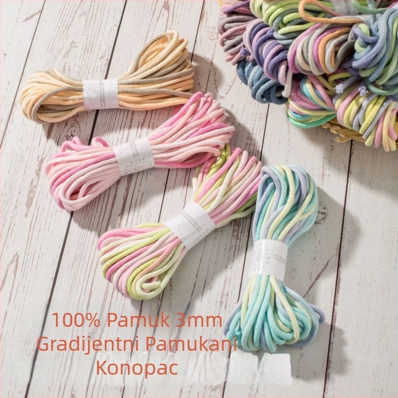 Core-Spun pamukovo konopac za DIY projekte — Brand Boyi; Primjene: ručni radovi, kućna dekoracija, pakiranje poklona, dodaci za odjeću
