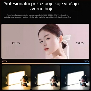 40W LED svjetlo za popunjavanje - prenosno, s integriranom baterijom, 7.4V, za live streaming, fotografiju i video, na otvorenom