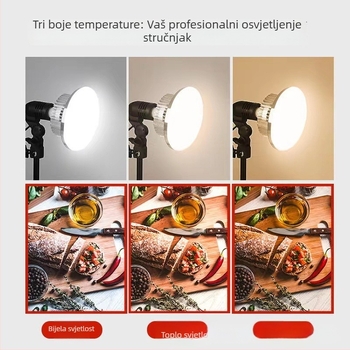 LED svjetlo u obliku gljive s daljinskim upravljanjem, regulacija boje u tri stupnja, za živu fotografiju i kratke videozapise, 60-100W, 220V, uspravno snimanje