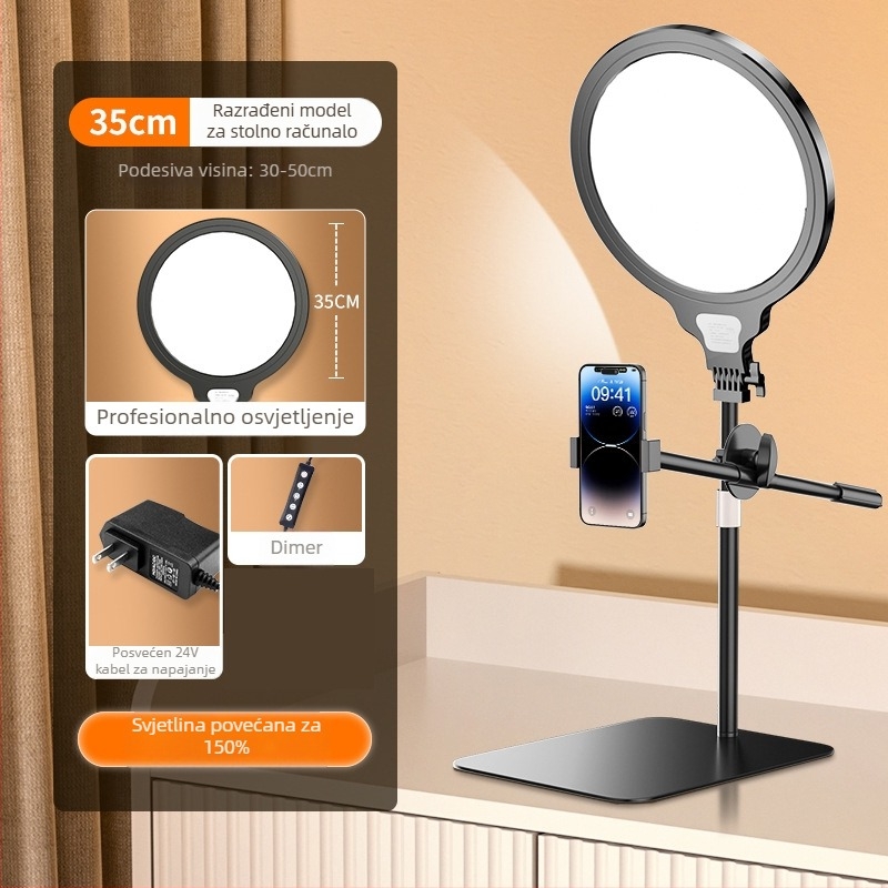 LED stolno svjetlo za dopunu za uživo fotografiju — 20W, 24V, tri boje temperature, stolna upotreba