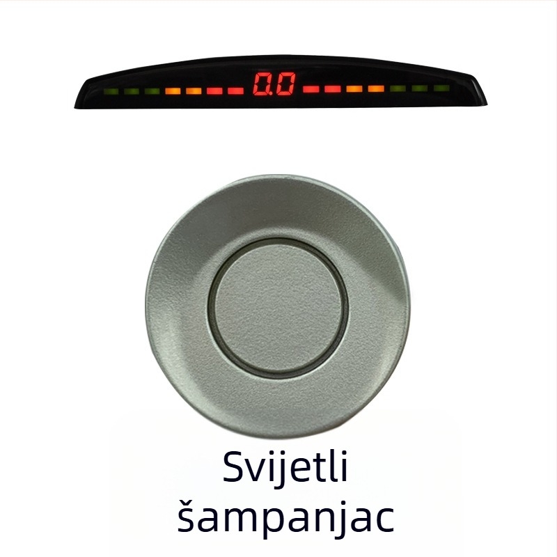 Dugački radar za vožnju unatrag s glasovnim upozorenjem, osam senzora i pomoć pri parkiranju