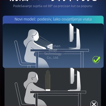 LED rasvjeta za dopunu za livestream, 15W, tri boje temperature, stolni nosač za lice i vrat