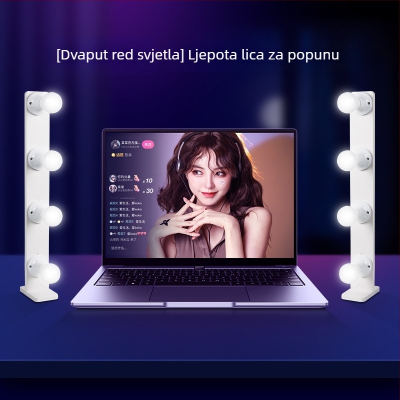 LED rasvjeta za dopunu za livestream, 15W, tri boje temperature, stolni nosač za lice i vrat