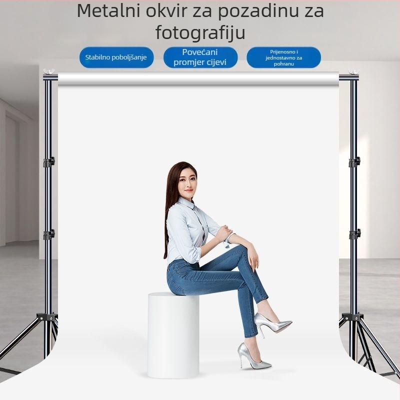 Teleskopijski stalak za pozadinu fotografiranja, za platnene i papirnate pozadine