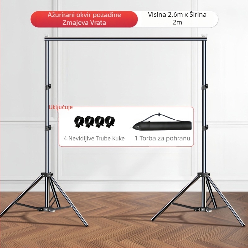 Teleskopijski stalak za pozadinu fotografiranja, za platnene i papirnate pozadine