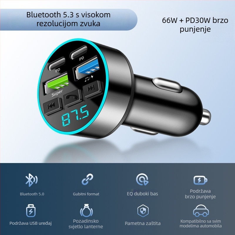 Auto Bluetooth prijemnik MP3 player – Cdq12-1, 128 MB, napajanje preko cigaretne upaljača, FM nije podržan