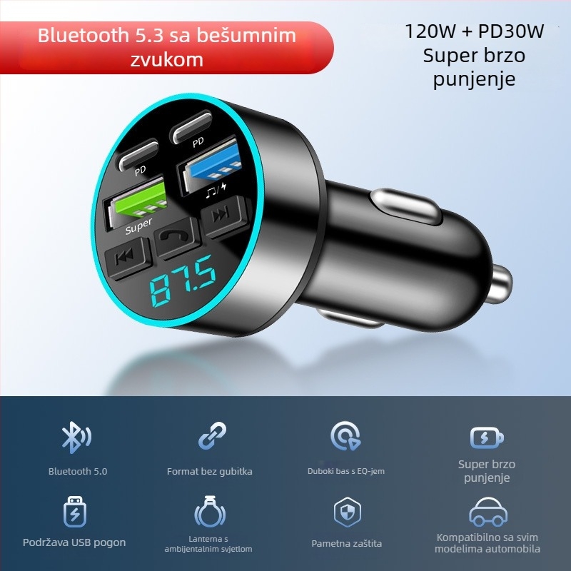 Auto Bluetooth prijemnik MP3 player – Cdq12-1, 128 MB, napajanje preko cigaretne upaljača, FM nije podržan