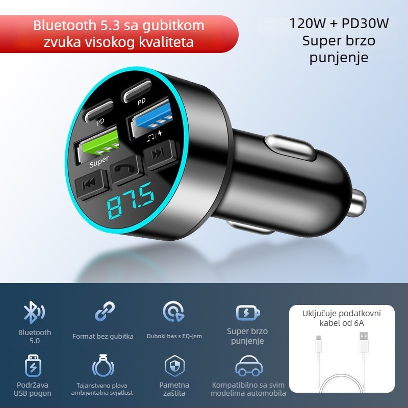Auto Bluetooth prijemnik MP3 player – Cdq12-1, 128 MB, napajanje preko cigaretne upaljača, FM nije podržan