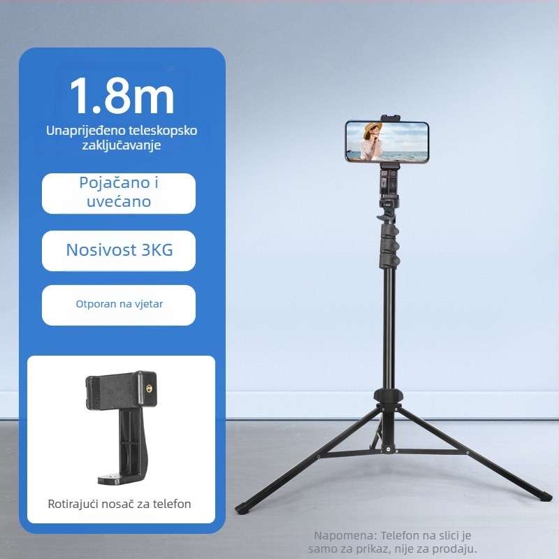 Sinoni podna stalka za telefon s odvojivim gimballom, Bluetooth fotografiranje, produživi sklopivi stativ — aluminijska slitina + ABS