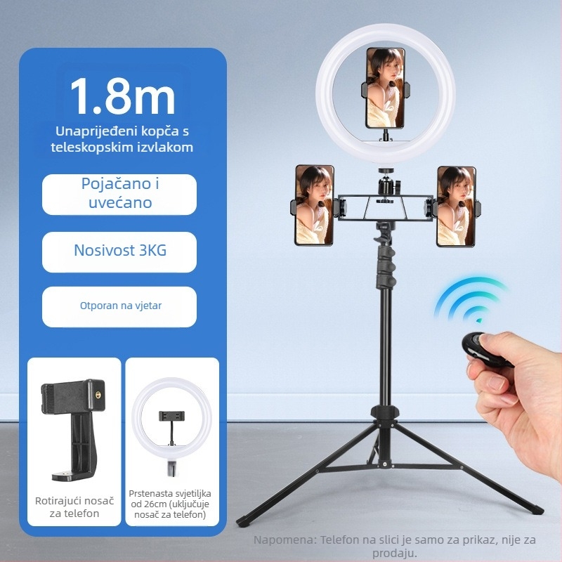 Sinoni podna stalka za telefon s odvojivim gimballom, Bluetooth fotografiranje, produživi sklopivi stativ — aluminijska slitina + ABS